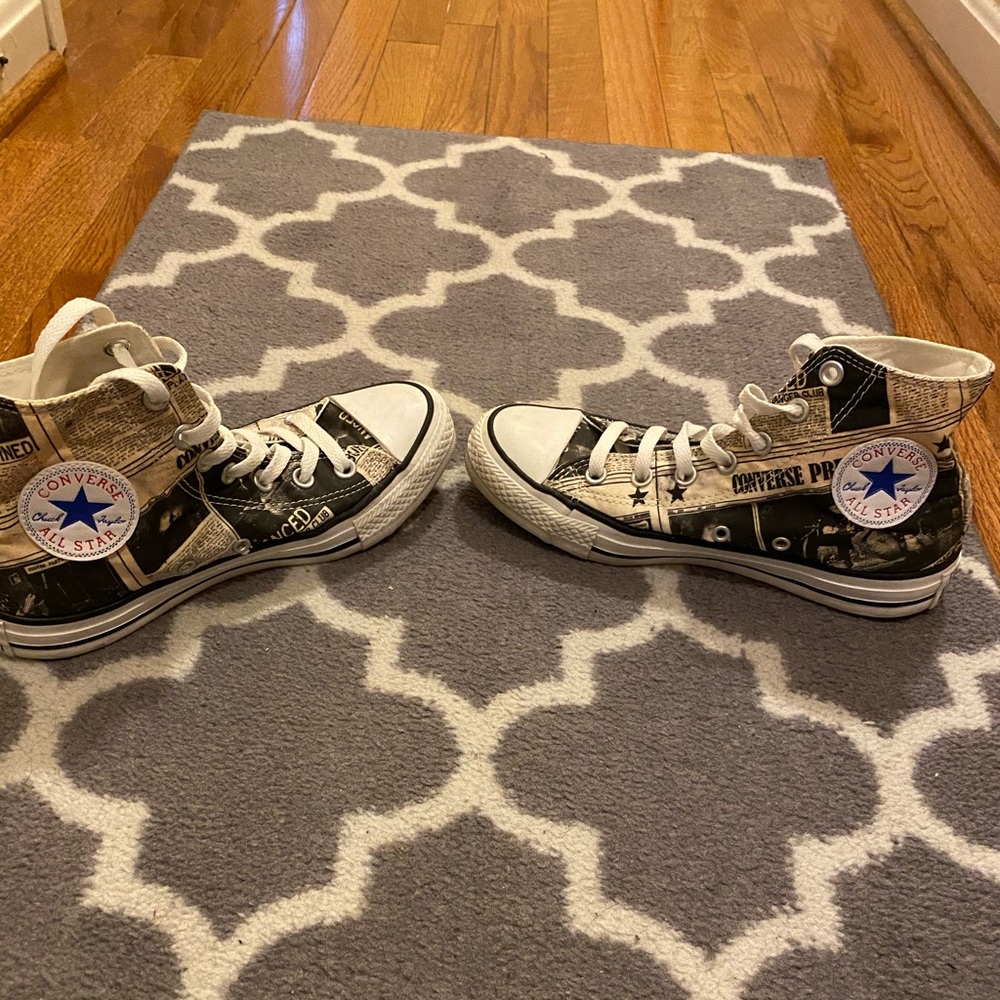 Newspaper Converse High tops